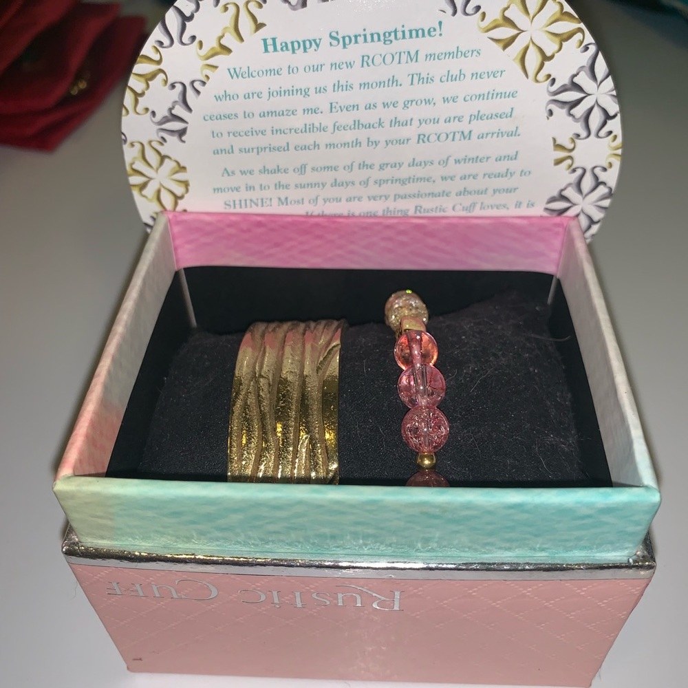 Easter rustic Cuff Bracelet set